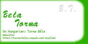 bela torma business card