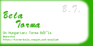 bela torma business card